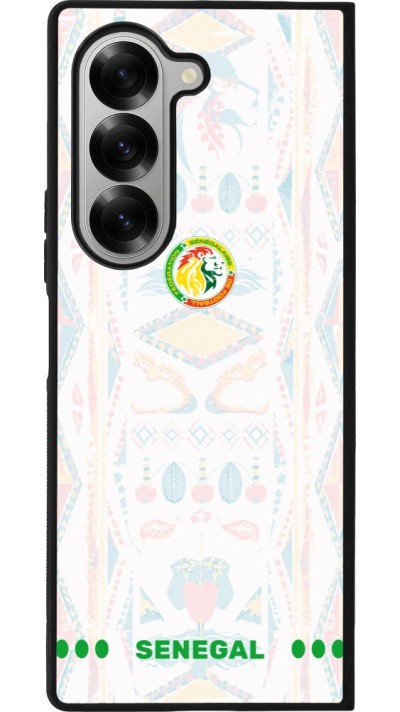 Coque Samsung Galaxy Z Fold6 - Silicone rigide noir Maillot de football Sénégal 2026 personnalisable