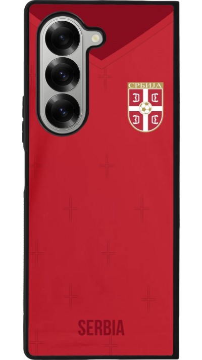 Samsung Galaxy Z Fold6 Case Hülle - Silikon schwarz Serbien 2022 personalisierbares Fussballtrikot