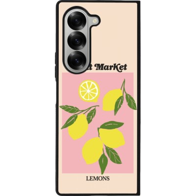 Coque Samsung Galaxy Z Fold6 - Silicone rigide noir Fruit market lemons 2026