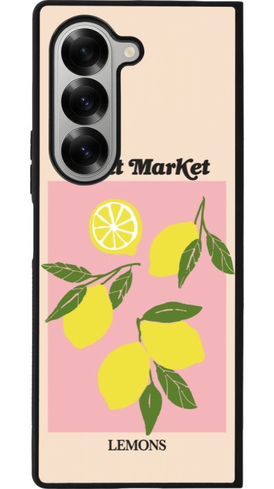 Coque Samsung Galaxy Z Fold6 - Silicone rigide noir Fruit market lemons 2026