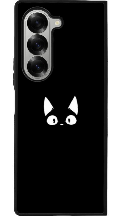 Coque Samsung Galaxy Z Fold6 - Silicone rigide noir Funny cat on black