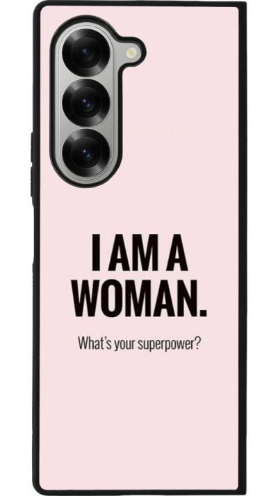 Samsung Galaxy Z Fold6 Case Hülle - Silikon schwarz I am a woman