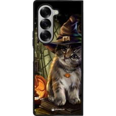 Samsung Galaxy Z Fold6 Case Hülle - Silikon schwarz Halloween 21 Witch cat