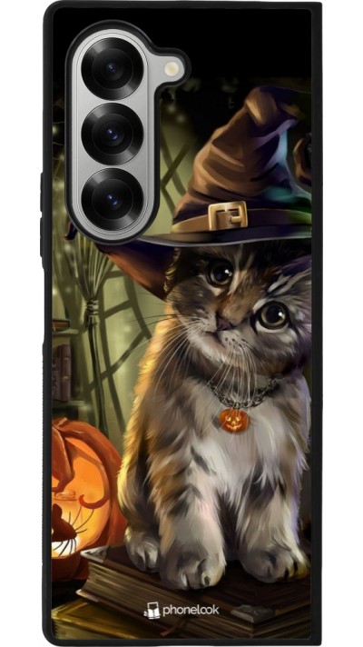 Samsung Galaxy Z Fold6 Case Hülle - Silikon schwarz Halloween 21 Witch cat