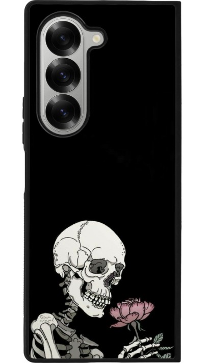 Coque Samsung Galaxy Z Fold6 - Silicone rigide noir Halloween 2023 rose and skeleton