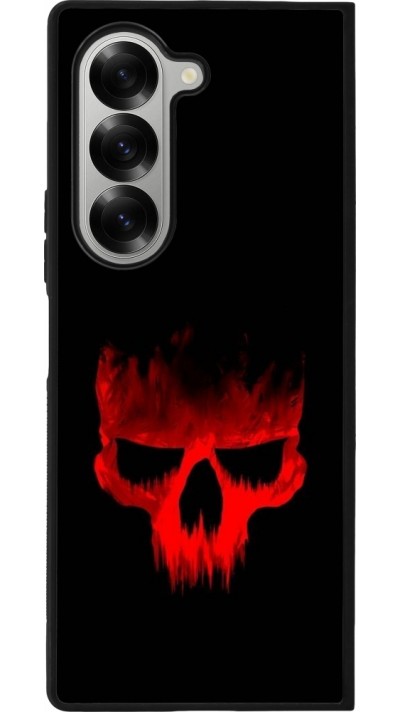 Samsung Galaxy Z Fold6 Case Hülle - Silikon schwarz Halloween 2023 scary skull