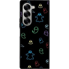 Coque Samsung Galaxy Z Fold6 - Silicone rigide noir Halloween 2024 colorful ghosts