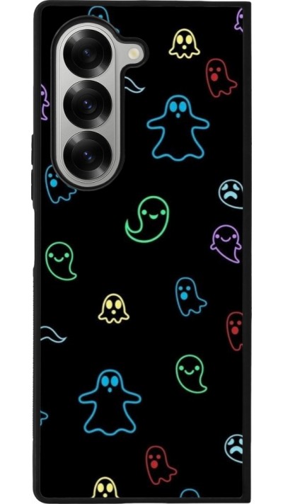 Samsung Galaxy Z Fold6 Case Hülle - Silikon schwarz Halloween 2024 colorful ghosts