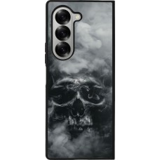 Coque Samsung Galaxy Z Fold6 - Silicone rigide noir Halloween 2024 smoky skull