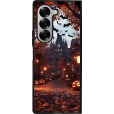 Coque Samsung Galaxy Z Fold6 - Silicone rigide noir Halloween 2025 Haunted house