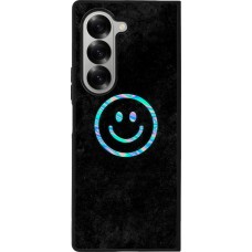 Coque Samsung Galaxy Z Fold6 - Silicone rigide noir Happy smiely irisé