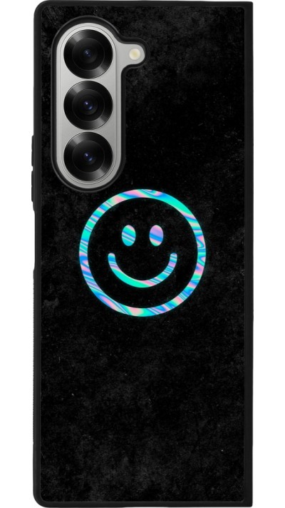 Samsung Galaxy Z Fold6 Case Hülle - Silikon schwarz Happy smiley irisirt
