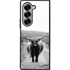 Coque Samsung Galaxy Z Fold6 - Silicone rigide noir Highland cattle