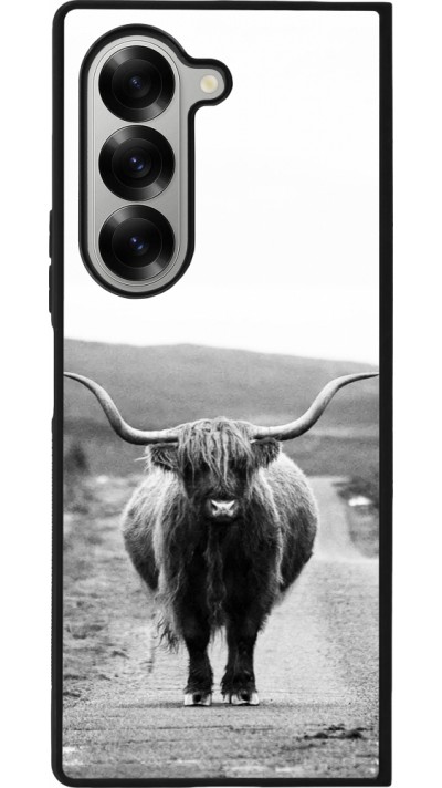 Samsung Galaxy Z Fold6 Case Hülle - Silikon schwarz Highland cattle