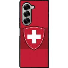 Coque Samsung Galaxy Z Fold6 - Silicone rigide noir Hockey World Championship Ecusson Suisse