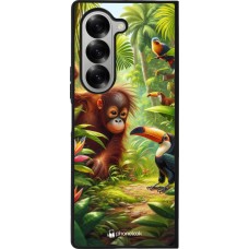 Samsung Galaxy Z Fold6 Case Hülle - Silikon schwarz Tropischer Dschungel Tayrona