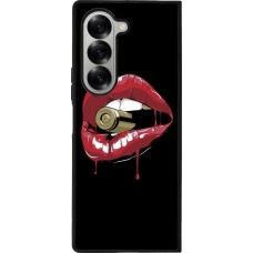 Samsung Galaxy Z Fold6 Case Hülle - Silikon schwarz Lips bullet