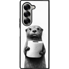 Samsung Galaxy Z Fold6 Case Hülle - Silikon schwarz Otter Toilettenpapier