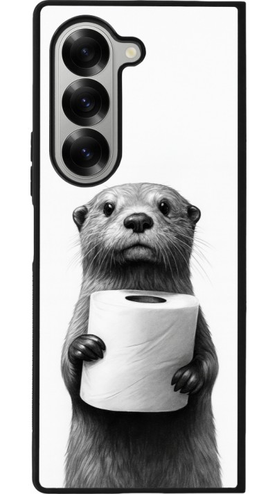 Samsung Galaxy Z Fold6 Case Hülle - Silikon schwarz Otter Toilettenpapier