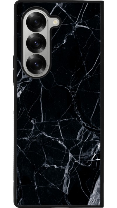 Samsung Galaxy Z Fold6 Case Hülle - Silikon schwarz Marble Black 01