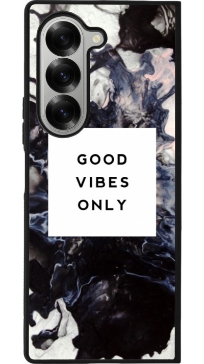 Samsung Galaxy Z Fold6 Case Hülle - Silikon schwarz Marble Good Vibes Only