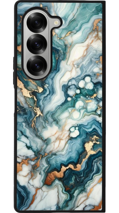 Samsung Galaxy Z Fold6 Case Hülle - Silikon schwarz Grüner Blauer Goldener Marmor