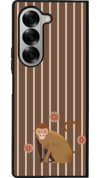 Samsung Galaxy Z Fold6 Case Hülle - Silikon schwarz Monkey with stripes