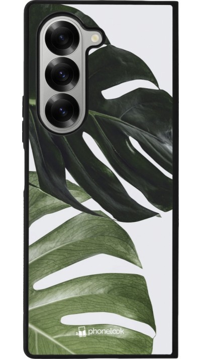 Samsung Galaxy Z Fold6 Case Hülle - Silikon schwarz Monstera Plant