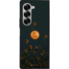 Coque Samsung Galaxy Z Fold6 - Silicone rigide noir Moon Flowers
