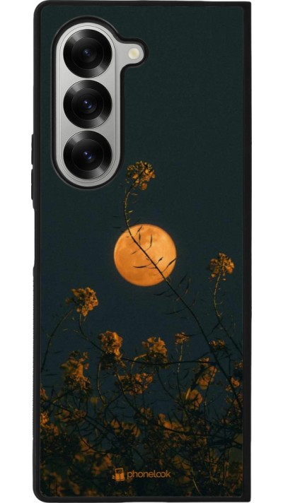 Samsung Galaxy Z Fold6 Case Hülle - Silikon schwarz Moon Flowers