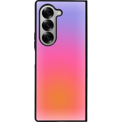 Coque Samsung Galaxy Z Fold6 - Silicone rigide noir Orange Pink Blue Gradient