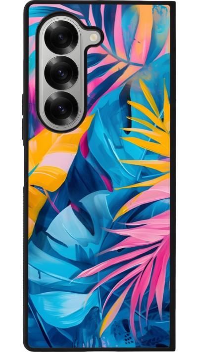 Samsung Galaxy Z Fold6 Case Hülle - Silikon schwarz Palms Blue