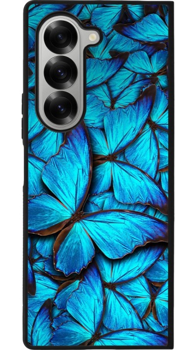 Samsung Galaxy Z Fold6 Case Hülle - Silikon schwarz Papillon bleu