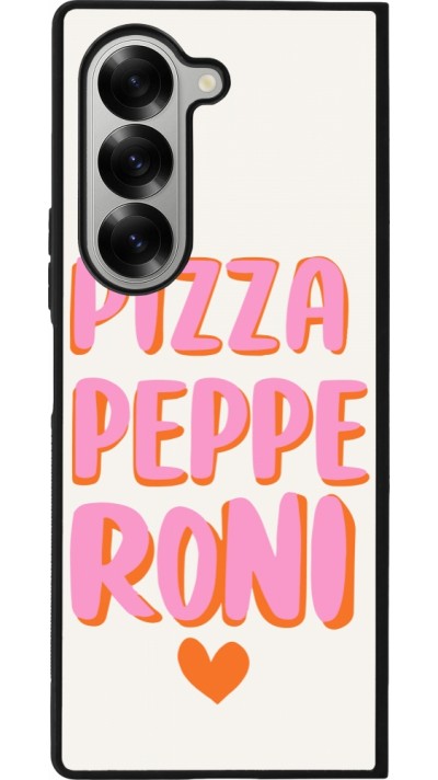 Coque Samsung Galaxy Z Fold6 - Silicone rigide noir Pizza pepperoni 2026