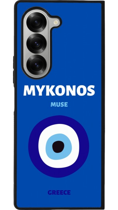 Samsung Galaxy Z Fold6 Case Hülle - Silikon schwarz Pop Summer Destination Mykonos