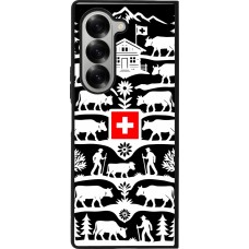 Coque Samsung Galaxy Z Fold6 - Silicone rigide noir Poya Suisse 3 noir