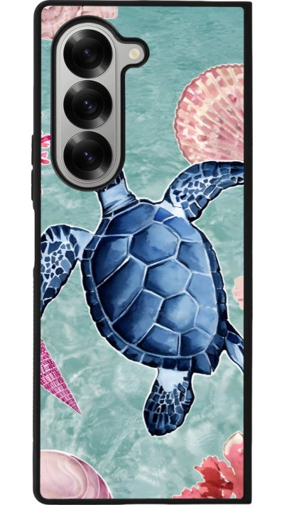 Samsung Galaxy Z Fold6 Case Hülle - Silikon schwarz Preppy Turtle