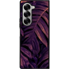 Samsung Galaxy Z Fold6 Case Hülle - Silikon schwarz Purple Light Leaves