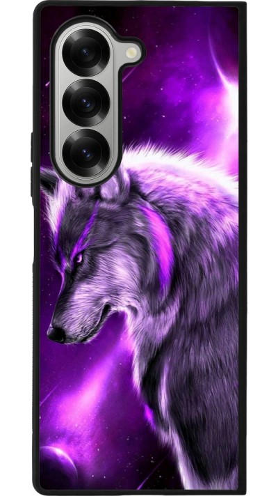Samsung Galaxy Z Fold6 Case Hülle - Silikon schwarz Purple Sky Wolf