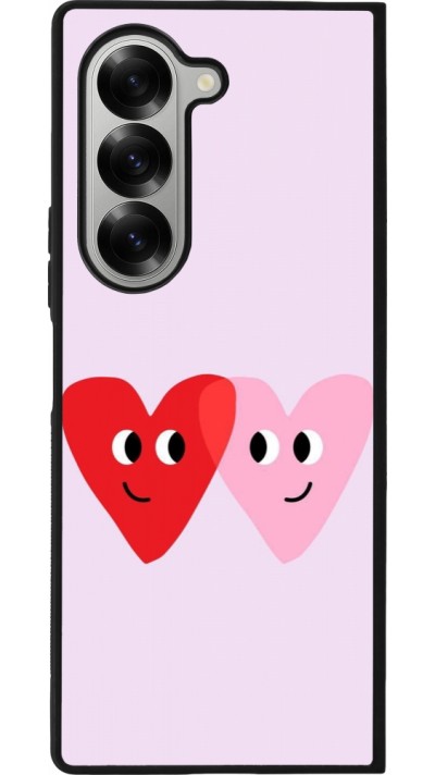 Samsung Galaxy Z Fold6 Case Hülle - Silikon schwarz Saint Valentines Day 26 Heart