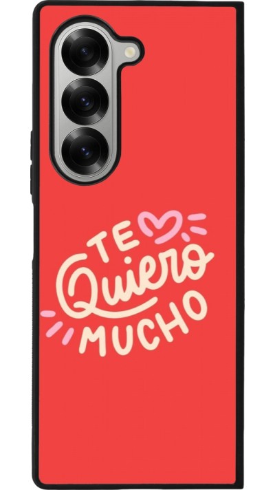 Samsung Galaxy Z Fold6 Case Hülle - Silikon schwarz Saint Valentines Day 26 Te quiero mucho
