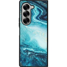 Coque Samsung Galaxy Z Fold6 - Silicone rigide noir Sea Foam Blue