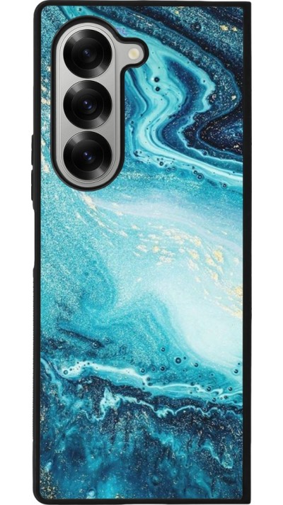 Samsung Galaxy Z Fold6 Case Hülle - Silikon schwarz Sea Foam Blue