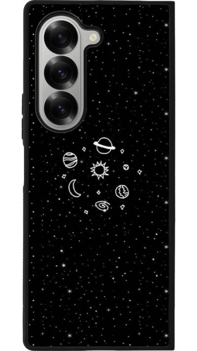 Samsung Galaxy Z Fold6 Case Hülle - Silikon schwarz Space Doodle