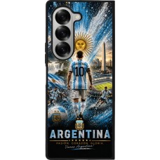 Coque Samsung Galaxy Z Fold6 - Silicone rigide noir Football Argentine splash 2026