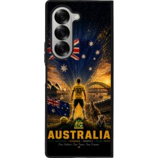 Coque Samsung Galaxy Z Fold6 - Silicone rigide noir Football Australie splash 2026