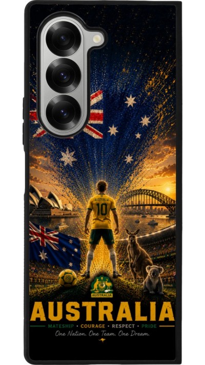 Coque Samsung Galaxy Z Fold6 - Silicone rigide noir Football Australie splash 2026