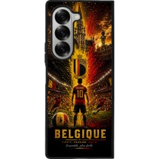 Coque Samsung Galaxy Z Fold6 - Silicone rigide noir Football Belgique splash 2026