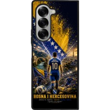 Coque Samsung Galaxy Z Fold6 - Silicone rigide noir Football Bosnie-Herzégovine splash 2026