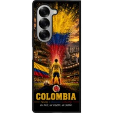 Coque Samsung Galaxy Z Fold6 - Silicone rigide noir Football Colombie splash 2026